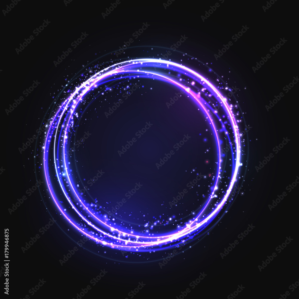 blue gold circle light effect with round glowing elements, particles and stars on dark background. Shiny glamour design elements for the Christmas, night party, birthday party with sequins, glitter blue gold circle light effect with round glowing elements, particles and stars on dark background. Shiny glamour design elements for the Christmas, night party, birthday party with sequins, glitter