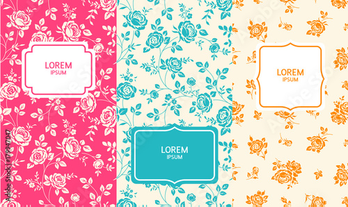 Wedding design template. Vector floral background. Vintage card