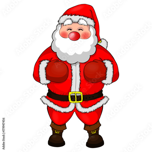 Funny santa. Christmas greeting card \ background \ poster. Vector illustration.