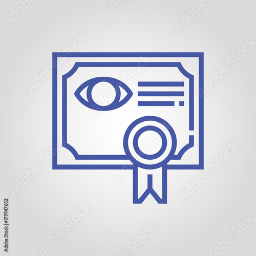 Certificate, diploma or agreement isolated flat vector linear icon