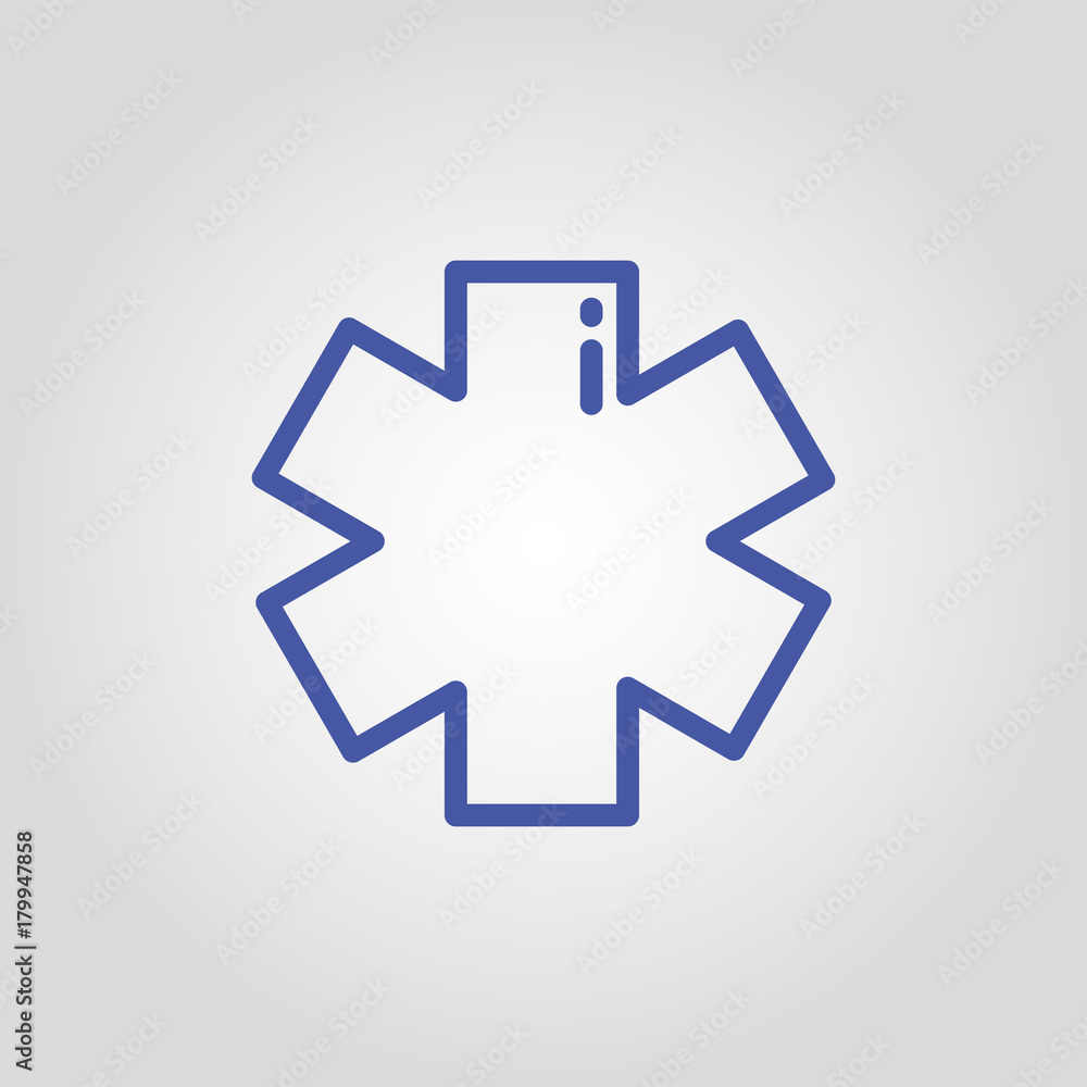 Ambulance or emergency star isolated linear flat vector icon Ambulance or emergency star isolated linear flat vector icon