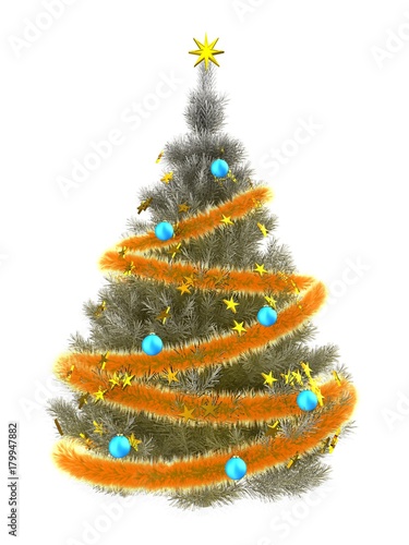 3d silver Christmas tree