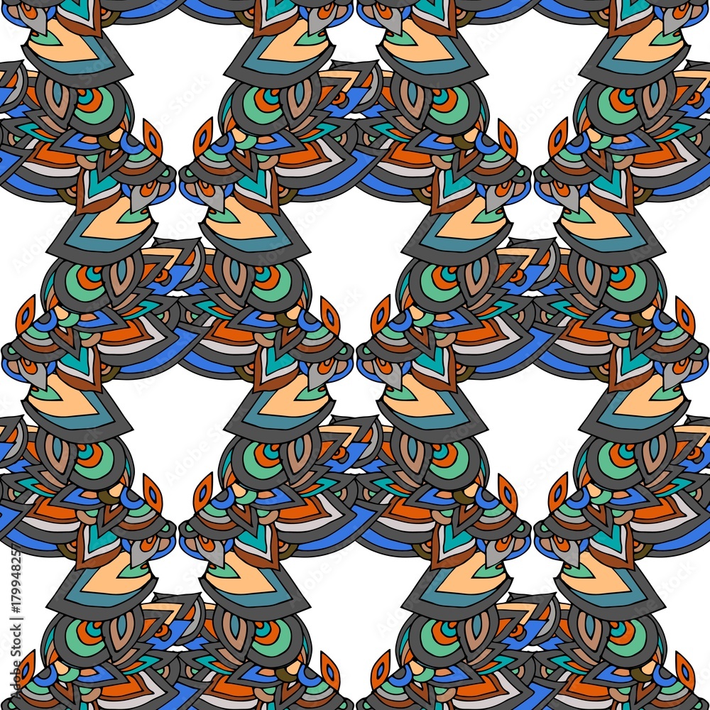 Ethnic boho seamless pattern. Tribal art print. Colorful border background texture. Fabric, cloth design, wallpaper, wrapping.