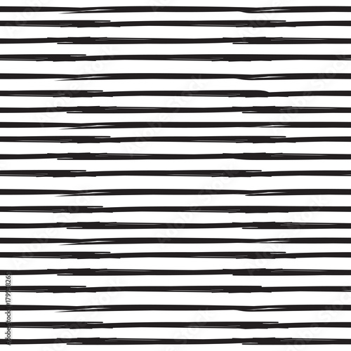 Straight, parallel lines. Grunge linear backdrop. Vector seamless pattern, variable width stripes. photo