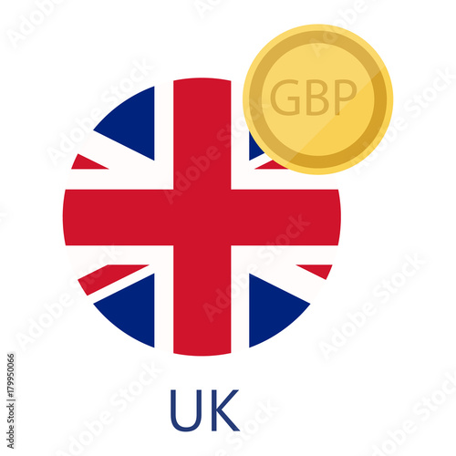 British pound and flag