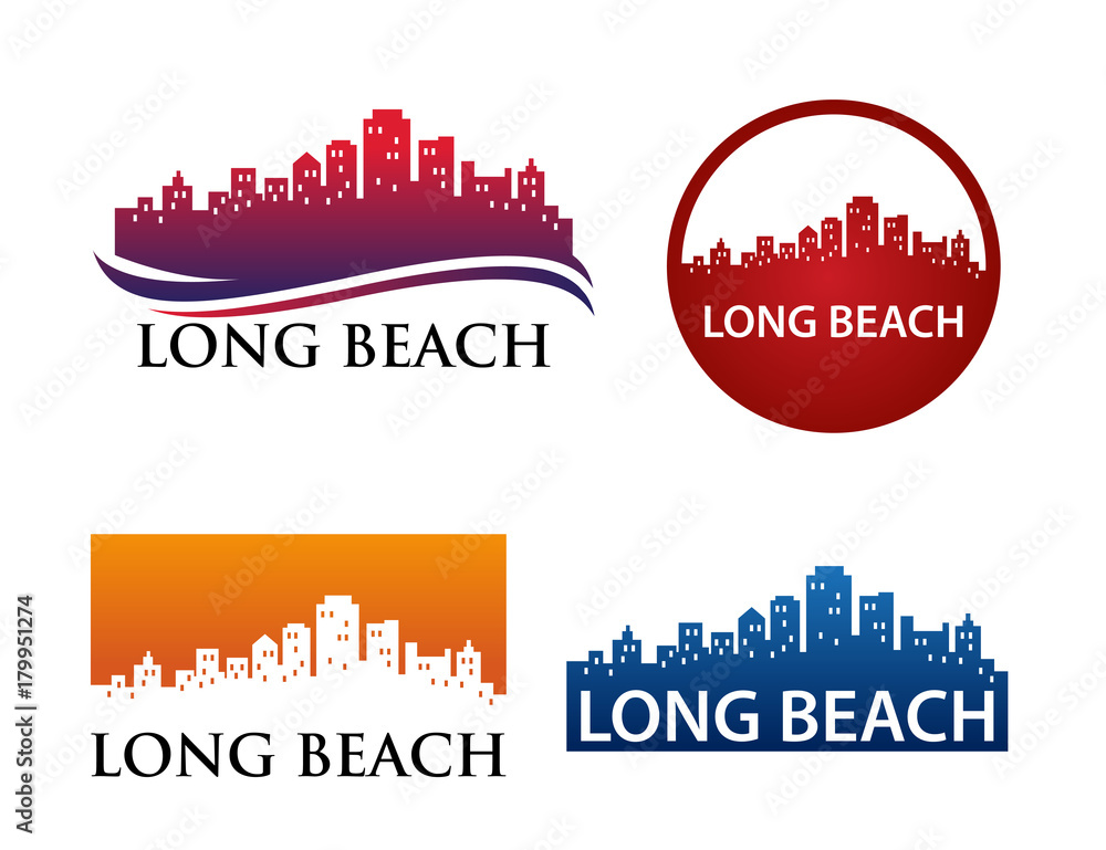 Long Beach Skyline Logo Template