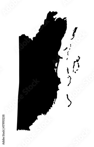 Belize vector map high detailed illustration isolated on white background.