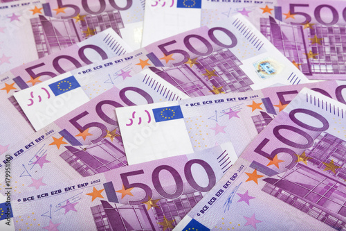 background of 500 Euros bills photo