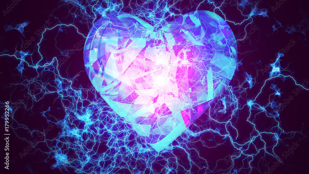 Abstract Heart in lightnings illustration Stock Illustration Adobe Stock