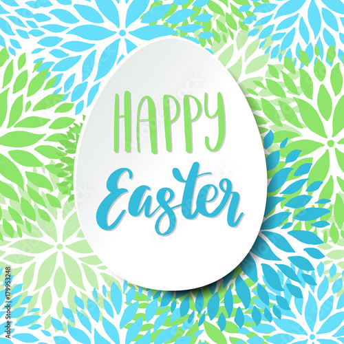 Happy Easter card. Pattern in zigzag photo