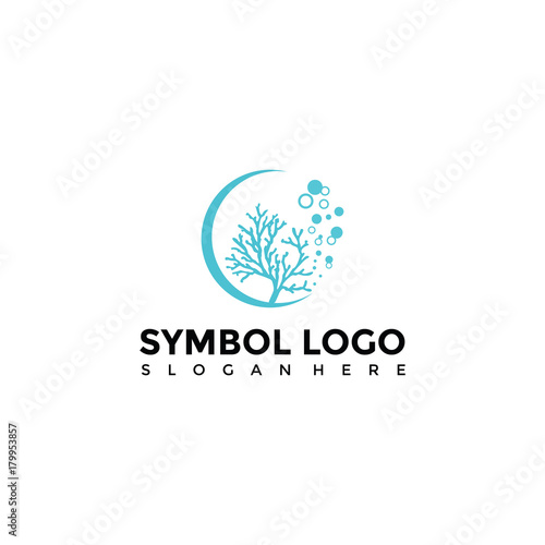 Sea and coral Logo Template. Vector Illustrator Eps. 10
