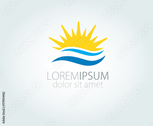 Logo with sun and waves