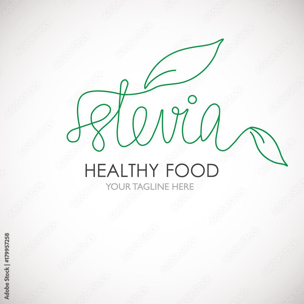 Stevia lineart word logo vector illustration. Stock Vector | Adobe Stock