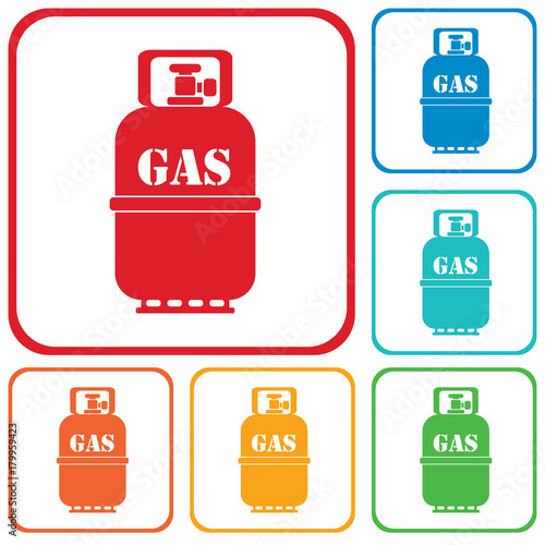 Camping gas bottle icon