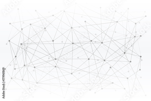Abstract Digital background of Science or Blockchain. Molecules or blocks are connected. Vector Illustration.