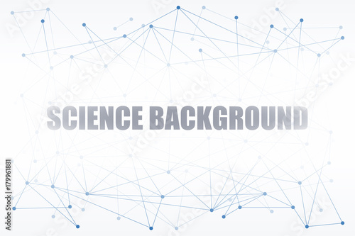 Abstract Digital background of Science or Blockchain. Molecules or blocks are connected. Vector Illustration.