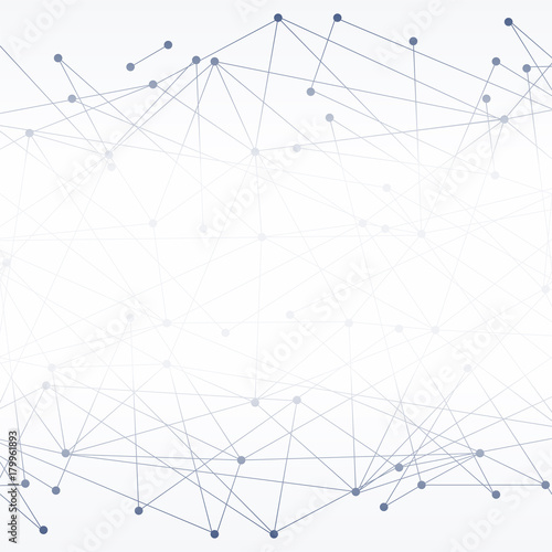 Abstract Digital background of Science or Blockchain. Square format. Molecules or blocks are connected. Vector Illustration.
