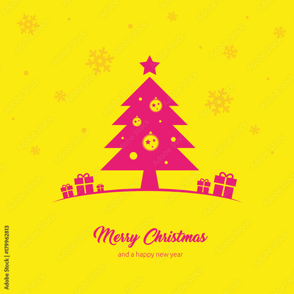 elegante und moderne Design Grußkarte zu Weihnachten mit Tannenbaum