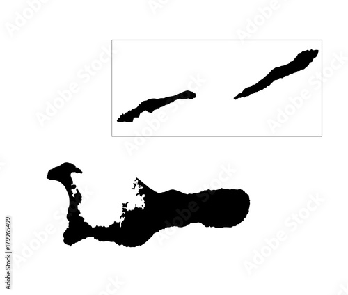 Cayman Islands, vector map isolated on white background. High detailed silhouette illustration. photo