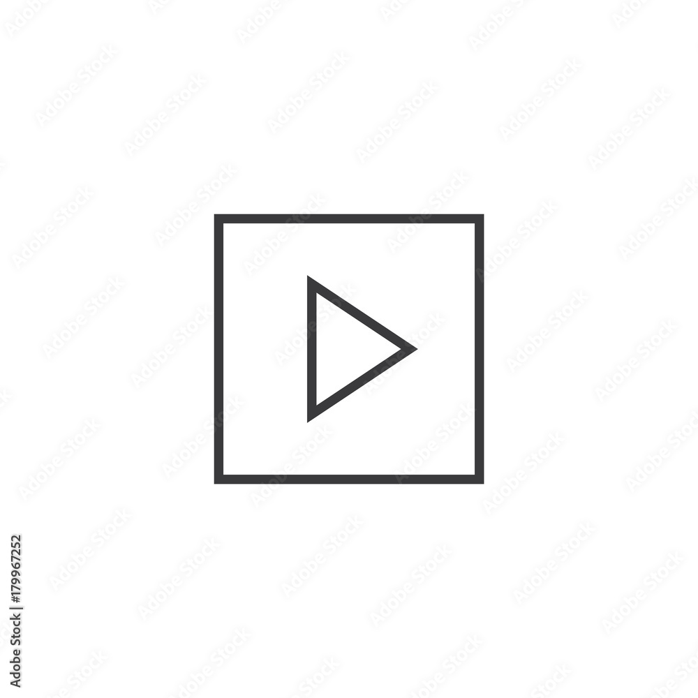 play button Icon. line style vector illustration play button Icon. line style vector illustration