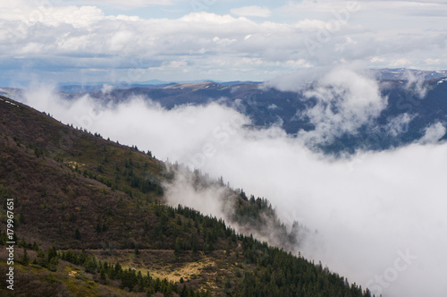 mountains and cloudy sky