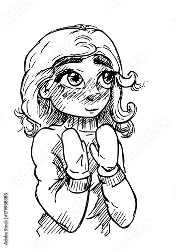 Meisje met winter wanten