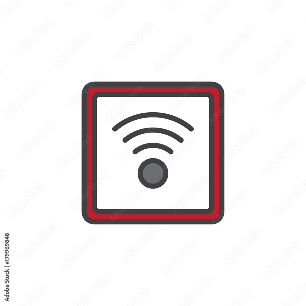 Wi-fi zone filled outline icon, line vector sign, linear colorful pictogram isolated on white. Symbol, logo illustration. Pixel perfect vector graphics Wi-fi zone filled outline icon, line vector sign, linear colorful pictogram isolated on white. Symbol, logo illustration. Pixel perfect vector graphics