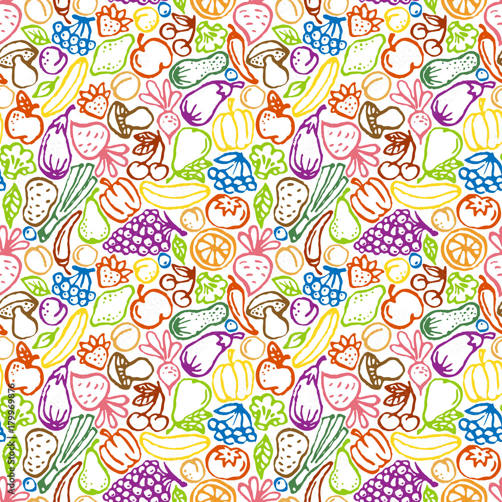 Fruit and vegetables pattern Fruit and vegetables pattern