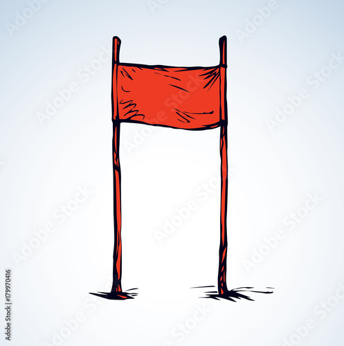 Ski slalom gate. Vector drawing