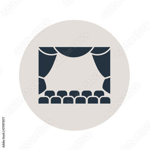 Icono plano teatro en circulo gris photo