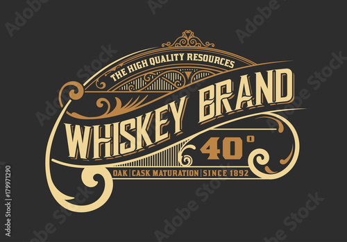 Vintage old design. Whiskey label style