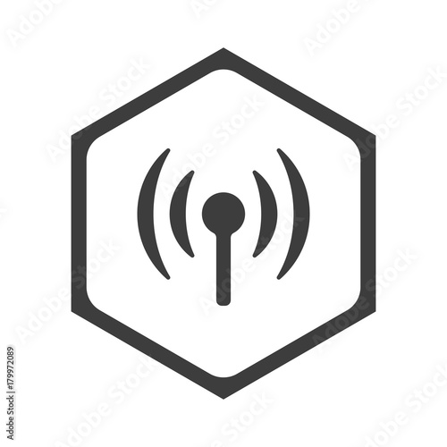 ikona sześciobok z zaokrąglonymi wewnątrz krawędziami