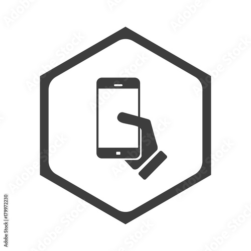 ikona sześciobok z zaokrąglonymi wewnątrz krawędziami