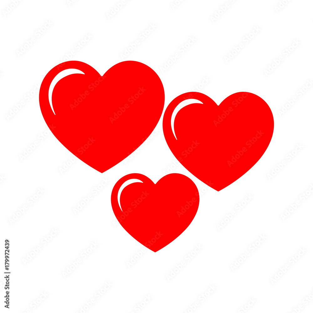 Heart red flat design