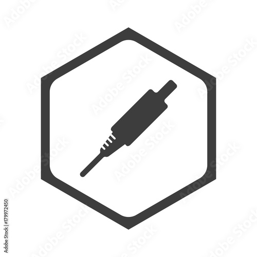 ikona sześciobok z zaokrąglonymi wewnątrz krawędziami 