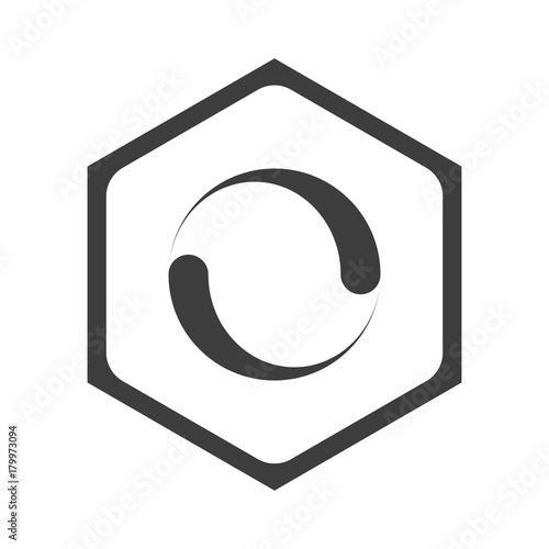ikona sześciobok z zaokrąglonymi wewnątrz krawędziami 