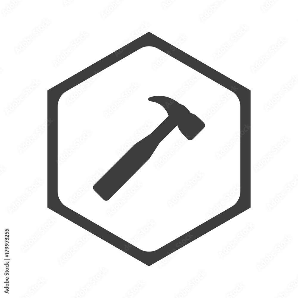 ikona sześciobok z zaokrąglonymi wewnątrz krawędziami 