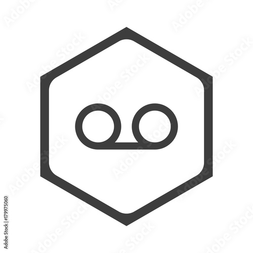 ikona sześciobok z zaokrąglonymi wewnątrz krawędziami