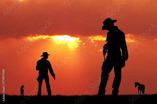 duel of cowboy men