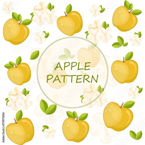 Apples pattern background Vector summer templates