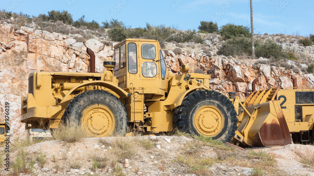 Old industrial bulldozer for stone Old industrial bulldozer for stone