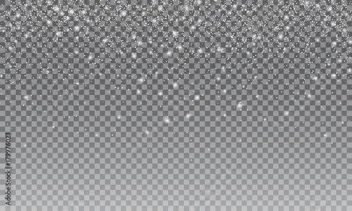 Snow. Vector transparent snow background. Christmas and New Year decoration