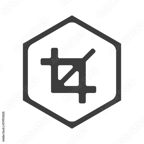 ikona sześciobok z zaokrąglonymi wewnątrz krawędziami