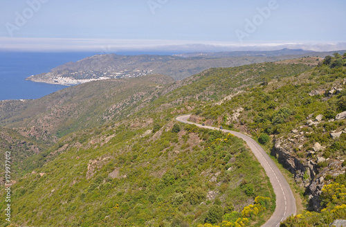 Mountain road and bright landscapes of Spain