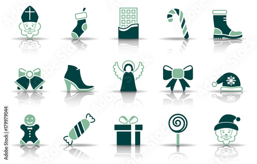 Nikolaus Weihnachten Iconset - Türkis (Schatten)