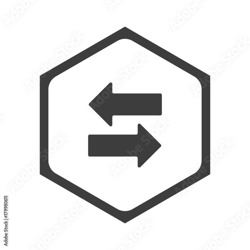 ikona sześciobok z zaokrąglonymi wewnątrz krawędziami