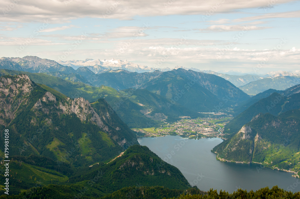 view to Ebensee from Traunstein