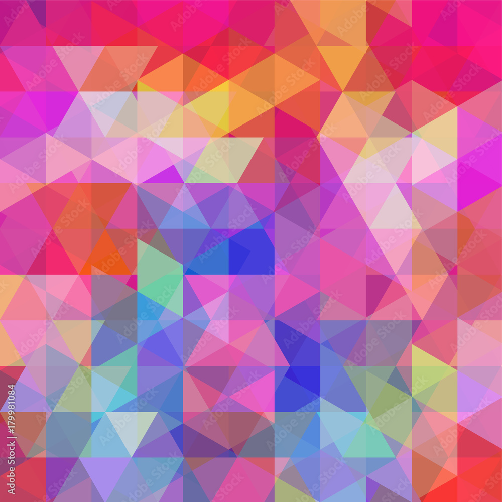 Geometric pattern, triangles vector background in pink, blue, orange tones. Illustration pattern Geometric pattern, triangles vector background in pink, blue, orange tones. Illustration pattern