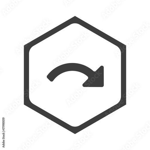 ikona sześciobok z zaokrąglonymi wewnątrz krawędziami