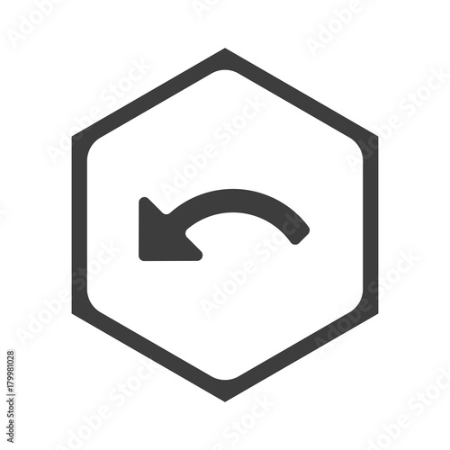 ikona sześciobok z zaokrąglonymi wewnątrz krawędziami